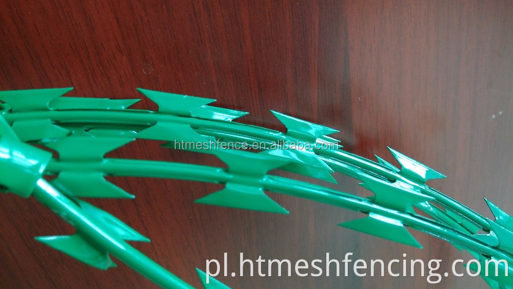 BTO-22 Green Powder Coated Concertina Razor Drut kolczasty